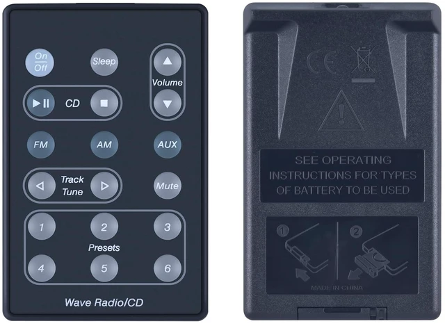 Main image of Replacement Remote Control for Bose A5 Wave Radio/CD Player Compatible with AWRC-1P AWRC-P1 AWRC-1W AWRC-1G 193334-B10 193334-B02