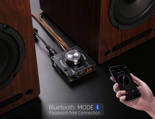 Alt view image 2 of 6 - Mini Bluetooth Amplifier 50W+50W Dual Channel Stereo Power Output,DC 12V, Bluetooth+ AUX+ USB Input