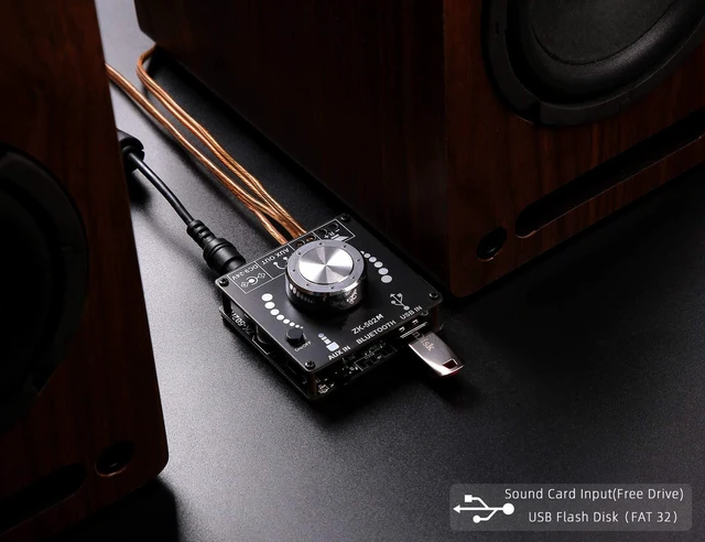 Alt view image 4 of 6 - Mini Bluetooth Amplifier 50W+50W Dual Channel Stereo Power Output,DC 12V, Bluetooth+ AUX+ USB Input