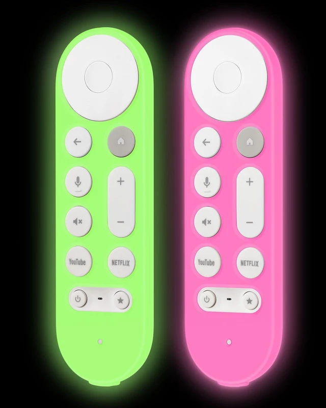Main image of Case Cover for Google TV 4K Remote 2024 Case Glow in Dark(Luminous Green and Hot Pink)