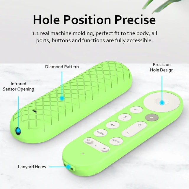 Alt view image 5 of 7 - Case Cover for Google TV 4K Remote 2024 Case Glow in Dark(Luminous Green and Hot Pink)