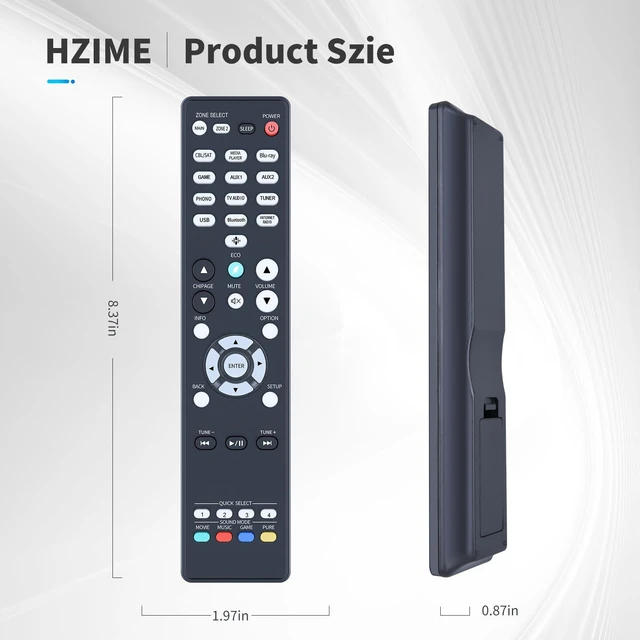 Alt view image 7 of 7 - RC-1244 Replacement Remote Control for Denon 7.2 Ch 8K Home Theater for AVR-X1700H AVR-X1700H-DAB AVR-S760H