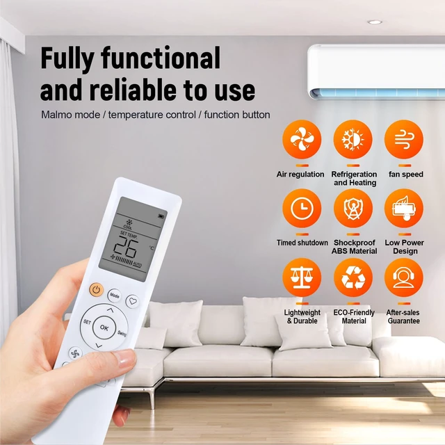 Alt view image 5 of 7 - Replacement Remote Control for Midea Ultra Quiet Portable Air Conditioner For Midea MAP14S1TBL, MAP14AHS1TWT Replacement Air Conditioner Remote Control