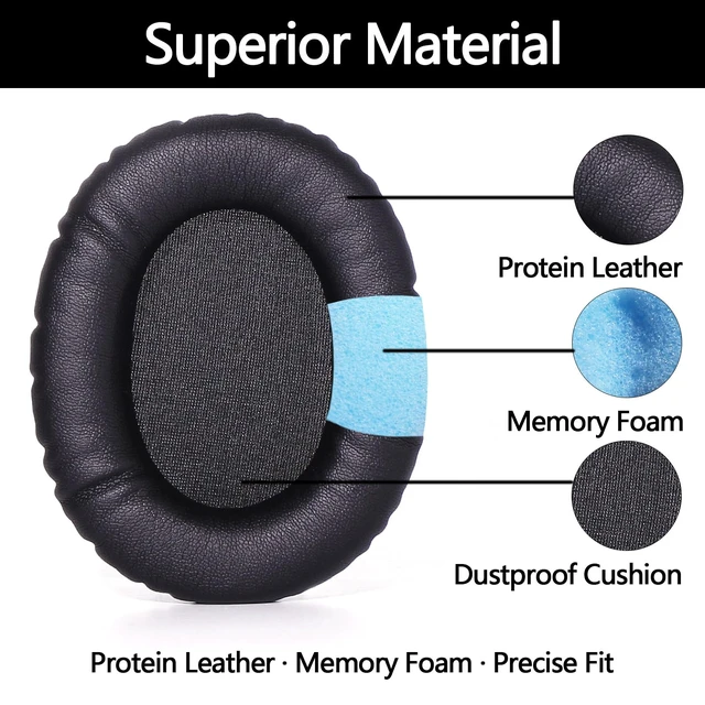 Alt view image 4 of 7 - Cloud 2 Earpads for HyperX Cloud II/Cloud Alpha/Cloud Flight - Black Protein Leather Memory Foam Cushions, for Cloud Core/Stinger/Mix/HyperX Cloud II Cloud Pro HyperX Cloud Alpha Gaming Headsets