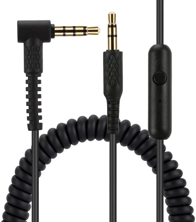 Main image of Replacement Audio Cable for Marshall headphones, Compatible with Monitor Monitor II Major 2 II Major 3 III Major 4 IV Mid Headphones 3.5mm Male Stereo Jack Cord, 4 Ft, Inline Mic/Remote Control