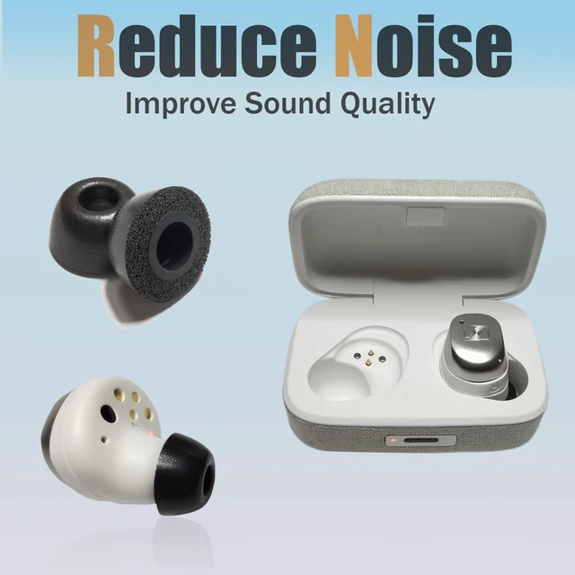 Alt view image 4 of 6 - Memory Foam Ear Tips for Sennheiser Momentum 4 TWS, L/M/S Replacement Tips Anti-Slip Earbuds Tips for Sennheiser Momentum TW4 Comfort & Noise Isolation, Fits Charging Case, 3 Pairs
