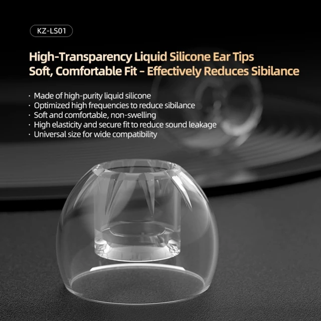 Alt view image 3 of 7 - KZ LS01 in Ear Monitor Ear Tips, Crystal-Clear Liquid Silicone Earplugs S/M/L Size 3 Pair, High Soft Elasticity, Earbuds Fit for Most In-ear Headphones with 4mm Nozzles