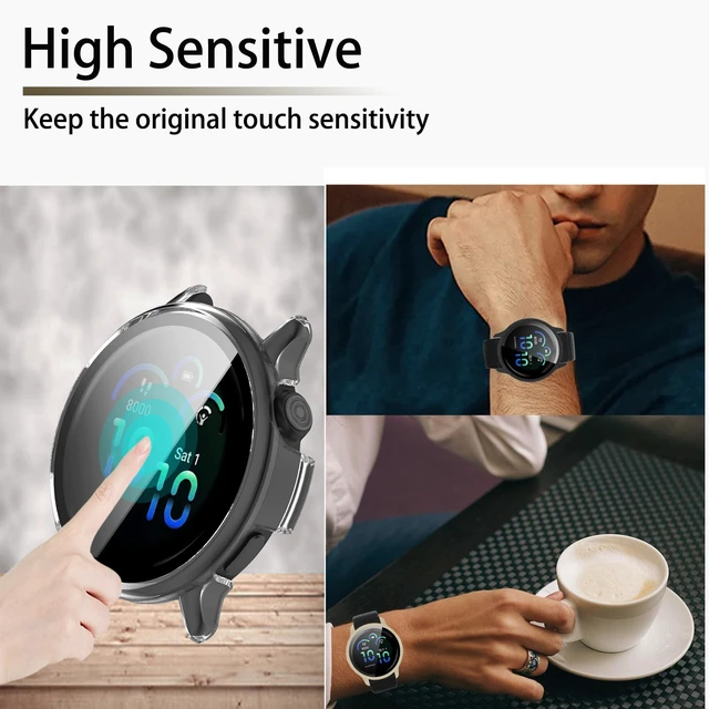 Alt view image 4 of 6 - [4-Pack vivoactive 6 Screen Protector Case Compatible with Garmin vívoactive® 6 Smart Watch, Ultra-Thin Scratch Resistant Cover with Tempered Glass for Women Men