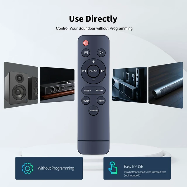 Alt view image 3 of 6 - Replacement Remote for Insignia NS-HTSB20S/24L20F 2.0 Soundbar Easy pairing,Responsive control