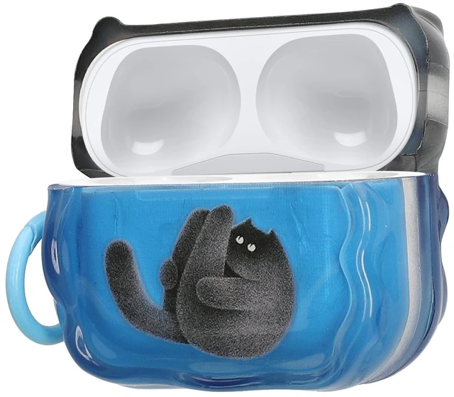 Main image of in-Ear Headphones Case for Apple Airpods Pro 3 - Protective Shockproof Case for Earbuds with Keychain - Soft & Durable Pilates Cat