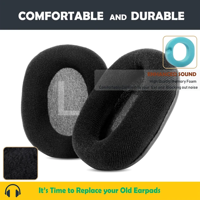 Alt view image 3 of 6 - Replacement Earpads Cushion Compatible with Redragon H510 Zeus H710 Helios Headsets Ear Pads with Soft Fabric&High Density Foam