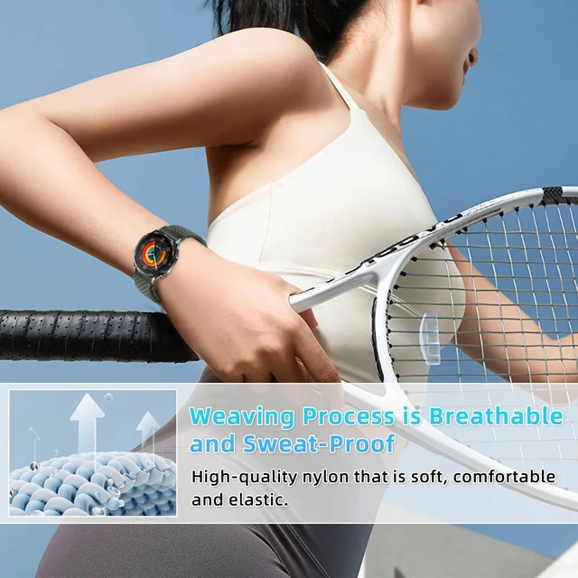 Alt view image 6 of 7 - 22mm Nylon Band for Amazfit Balance 3/Bip 6/Bip 5 Breathable, Soft, Comfor, Woven Nylon Sport Replacement Band for Amazfit Active Max/Cheetah 2 Ultra, for Garmin Venu 4 45mm