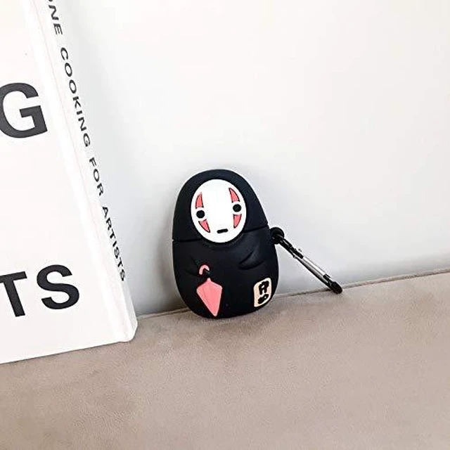 Alt view image 5 of 7 - Case Compatible with AirPods 1/2, Super Cute Creative Sitting Faceless Man No Face Man Holding Umbrella Design Case, Soft Silicone Earphone Protection Skin +Hook