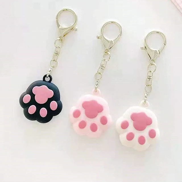 Main image of Kawaii Cute Cat-pad Silicone Cover Compatible with Airtags Finder Location Tracker Keychain for Kids Pets Keys