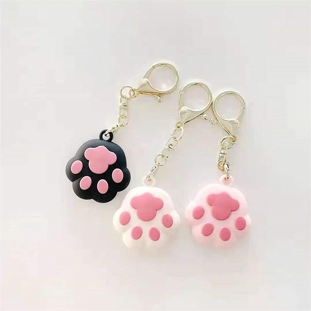 Alt view image 2 of 7 - Kawaii Cute Cat-pad Silicone Cover Compatible with Airtags Finder Location Tracker Keychain for Kids Pets Keys
