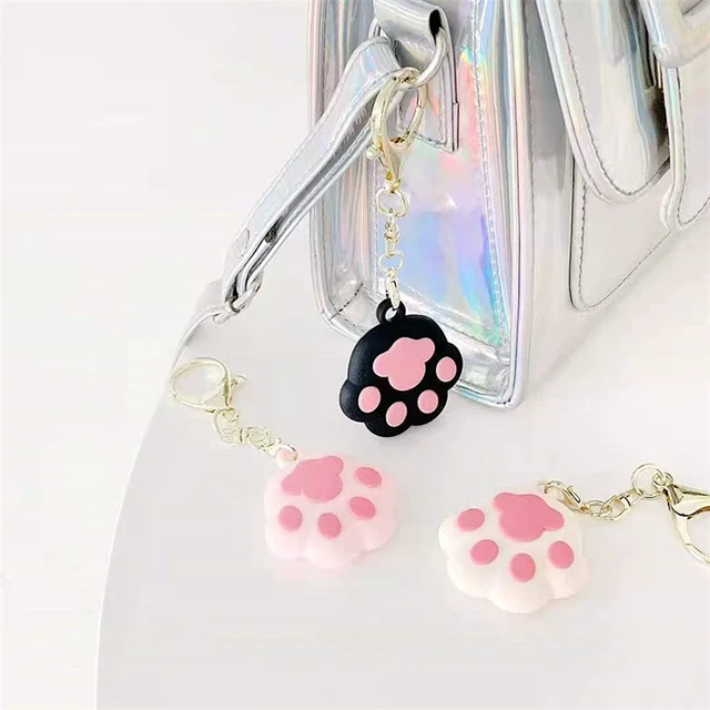 Alt view image 3 of 7 - Kawaii Cute Cat-pad Silicone Cover Compatible with Airtags Finder Location Tracker Keychain for Kids Pets Keys
