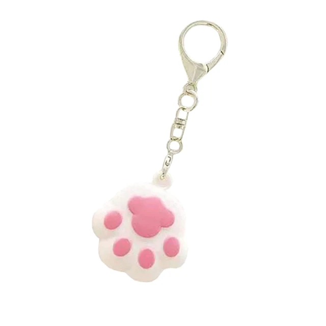 Alt view image 6 of 7 - Kawaii Cute Cat-pad Silicone Cover Compatible with Airtags Finder Location Tracker Keychain for Kids Pets Keys