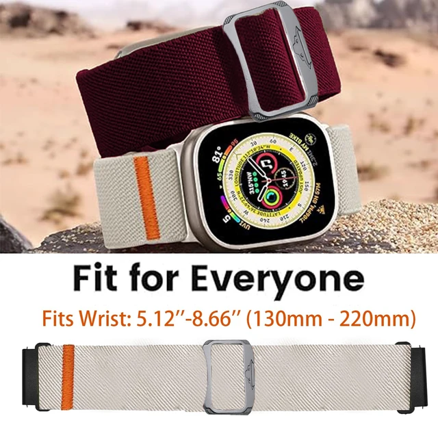 Alt view image 6 of 7 - Compatible for Voice Caddie T11 PRO Bands, 20mm, 22mm Quick Release Stretchy Solo Loop Adjustable Nylon Replacement StrapsCompatible for Voice Caddie T11 PRO, T9 Watch (Red, 20mm size band)