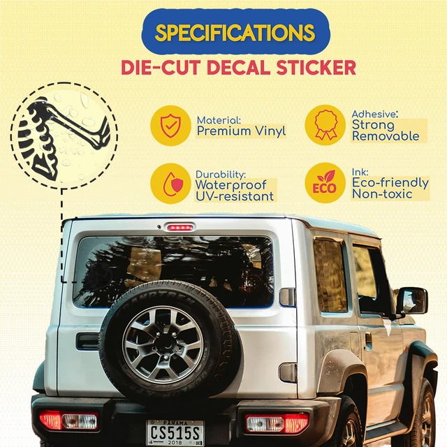 Alt view image 2 of 7 - (2 Pcs, 5.6'' x 6.3'', Black) No Background Durable and Waterproof of Gas Guzzler Funny Skeleton Sticker Decal for Laptops, Water Bottles, Cars, Trucks, Wall Ideal Gift