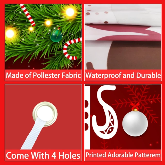 Alt view image 7 of 7 - Happy Holidays Celebrate Backdrop Banner Peace Love Joy Happy Holidays Wall Hanging Decor Red Glittering Xmas Winter Holiday Party Photo Photography Prop Booth Background 70.9x47.2in