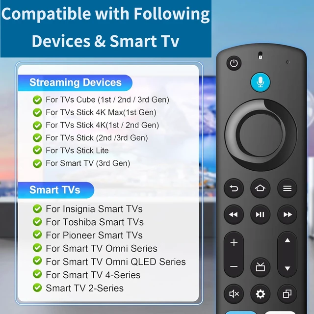 Alt view image 3 of 7 - Replacement Remote for All Insignia-Toshiba-Pioneer-Fire-Smart-TVs, Voice Control