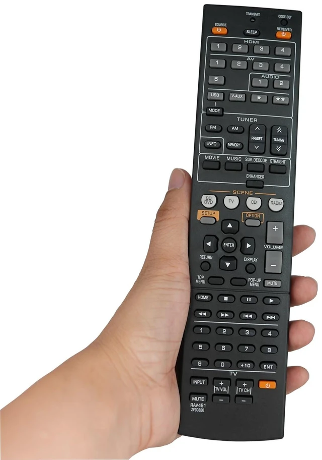 Main image of Universal Replacement Remote Control Fit for 491 RX-V1065 RX-V1065BL HTR-6260 RAV287-WR002100 RAV290-WR002400 YHT-695BL HTR-7065 for Yamaha AV Receiver