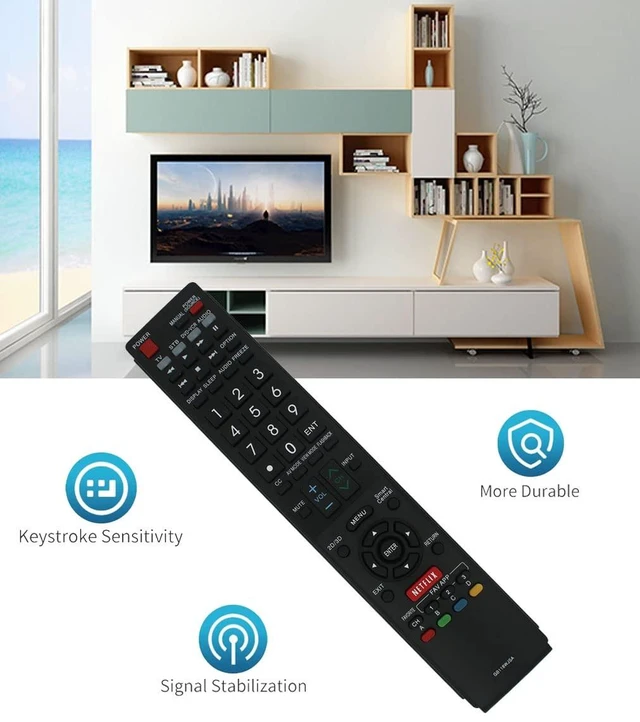 Alt view image 2 of 6 - Replacement Remote Control Universal for Sharp GA935WJSA GB005WJSA GB004WJSA AQUOS Smart LED HDTV TV