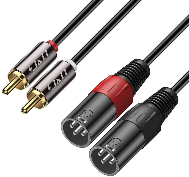 Main image of 2 RCA to XLR Male Cable (6 Feet), Unbalanced Dual XLR to RCA Male Connection Cable for Speakers, Amplifiers, HiFi Stereo Audio Systems