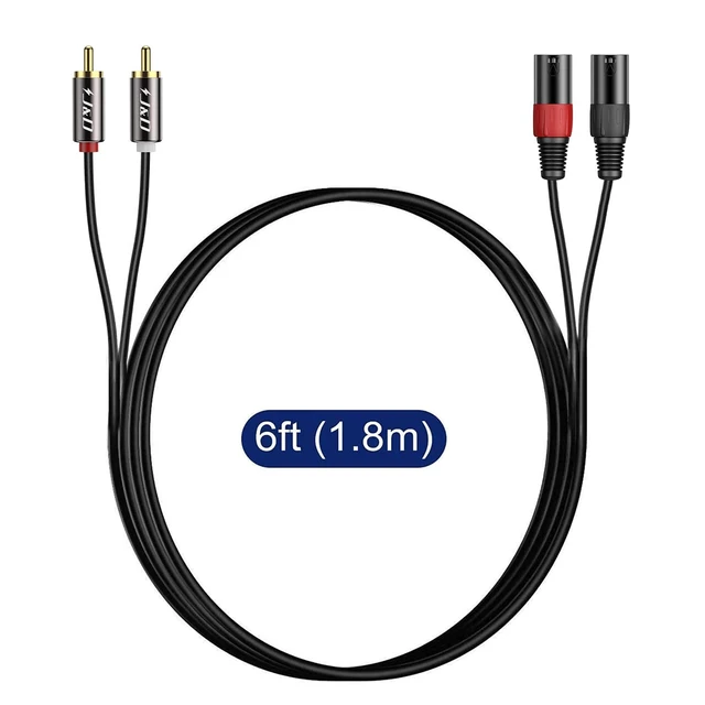 Alt view image 7 of 7 - 2 RCA to XLR Male Cable (6 Feet), Unbalanced Dual XLR to RCA Male Connection Cable for Speakers, Amplifiers, HiFi Stereo Audio Systems