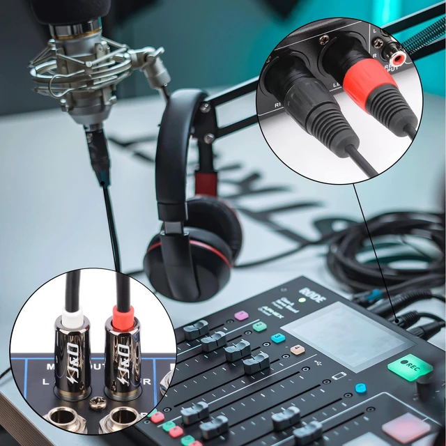 Alt view image 5 of 7 - 2 RCA to XLR Male Cable (6 Feet), Unbalanced Dual XLR to RCA Male Connection Cable for Speakers, Amplifiers, HiFi Stereo Audio Systems