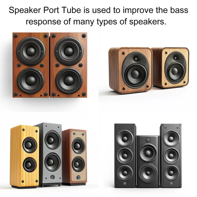 Alt view image 3 of 6 - 3Pcs Speaker Cabinet Port Tube 3.4x6 Inch Speaker Port Tube for Bass-Reflex,Bass Woofer,DIY Speaker Projects,Bass Enhancement