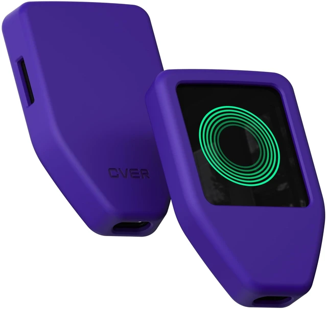 Alt view image 3 of 4 - Silicone Case for Trezor Safe 5, Full Coverage Protection, Screen & Port Access (Purple)