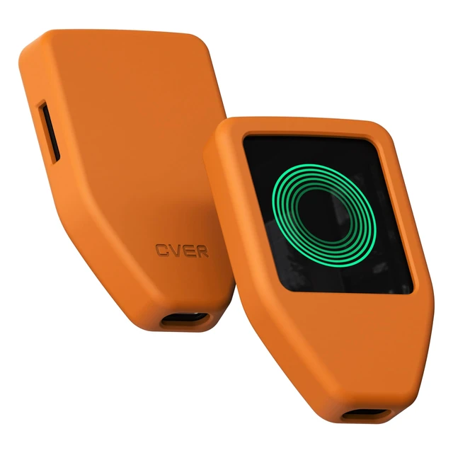 Alt view image 3 of 4 - Silicone Case for Trezor Safe 5, Full Coverage Protection, Screen & Port Access (Orange)