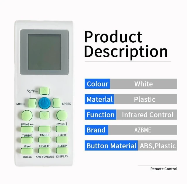 Alt view image 5 of 7 - YKR-P/001E Replacement AC Remote Control for AUX YKRP/002E YKR-P/002E YKR-P/003E ASW-H12A2INV