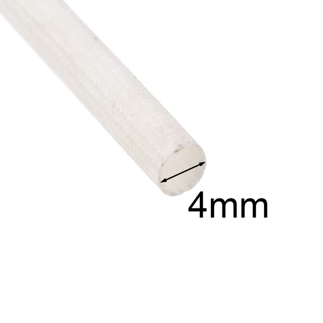 Alt view image 3 of 5 - Insulation Braid Sleeve, 33Ft-4mm High TEMP Silicone Fiberglass Sleeve White