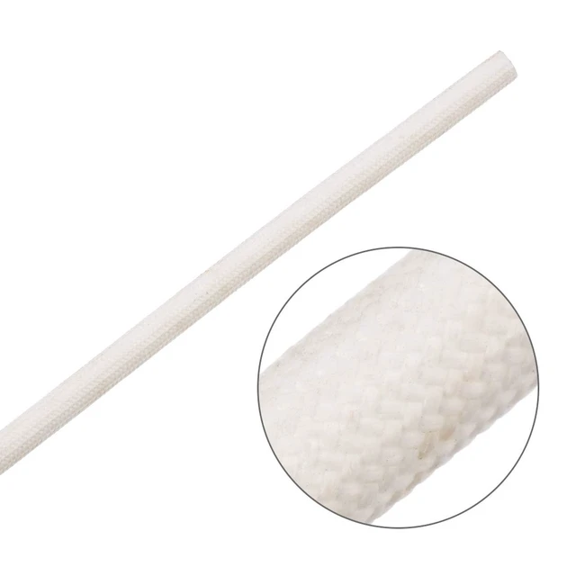 Alt view image 4 of 5 - Insulation Braid Sleeve, 33Ft-4mm High TEMP Silicone Fiberglass Sleeve White
