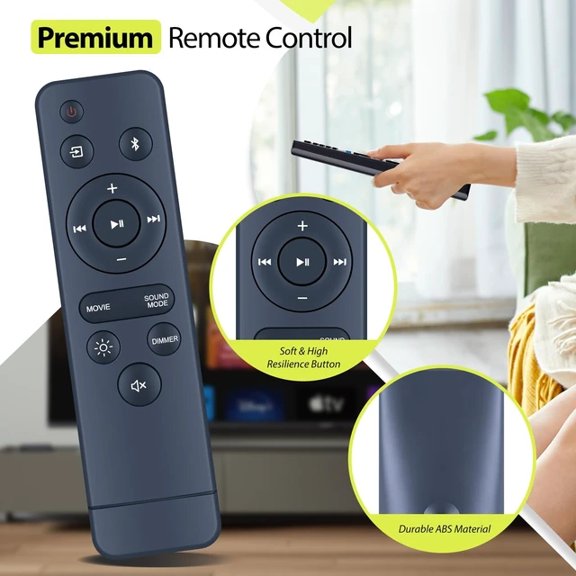 Alt view image 4 of 7 - Replacement Remote Control Intended for Onn Soundbar 20 Inch Sound Bar Speaker 100075108