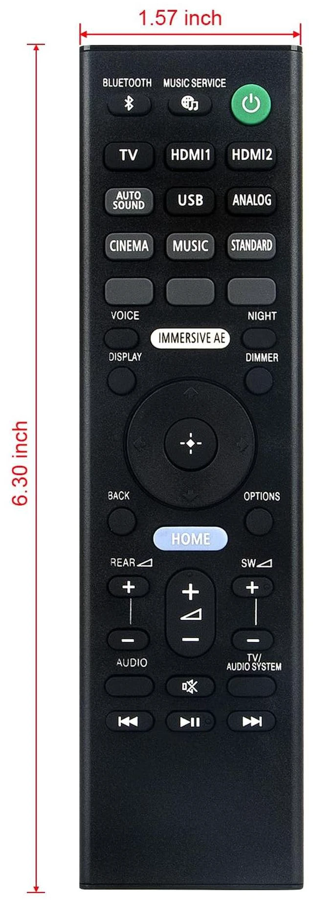 Alt view image 5 of 7 - RMT-AH509U Replace Remote Control fit for Sony Sound Bar Surround Speaker HT-A7000 HT-A9 1-009-357-11 RMT-AH509J RMT-AH508U RMT-AH508J