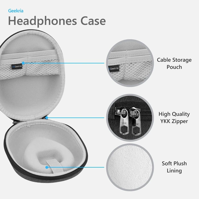 Alt view image 2 of 7 - Shield Headphones Case Compatible with AfterShokz OpenRun Mini, Air, OpenRun Pro 2 Mini, OpenComm, OpenMove, Replacement Hard Shell Travel Carrying Bag with Cable Storage (Dark Grey)