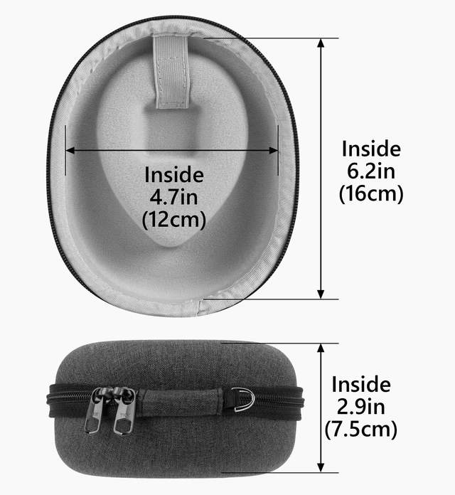 Alt view image 5 of 7 - Shield Headphones Case Compatible with AfterShokz OpenRun Mini, Air, OpenRun Pro 2 Mini, OpenComm, OpenMove, Replacement Hard Shell Travel Carrying Bag with Cable Storage (Dark Grey)