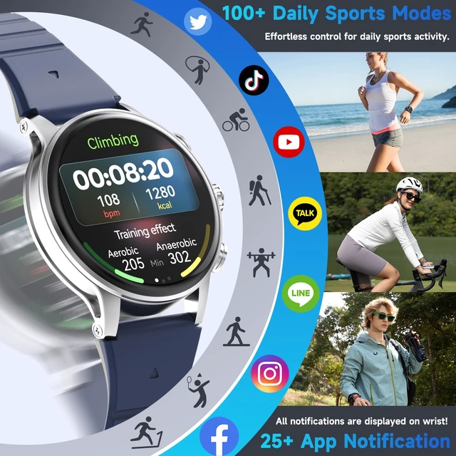 Alt view image 5 of 7 - 3D Dynamic Dial Smart Watch with Magnetic Strap, 1.60" AMOLED HD Touchscreen Fitness Tracker Bluetooth Call 100+ Sport ModesIP68 Waterproof Heart Rate Monitor Find Phone Voice Assistant