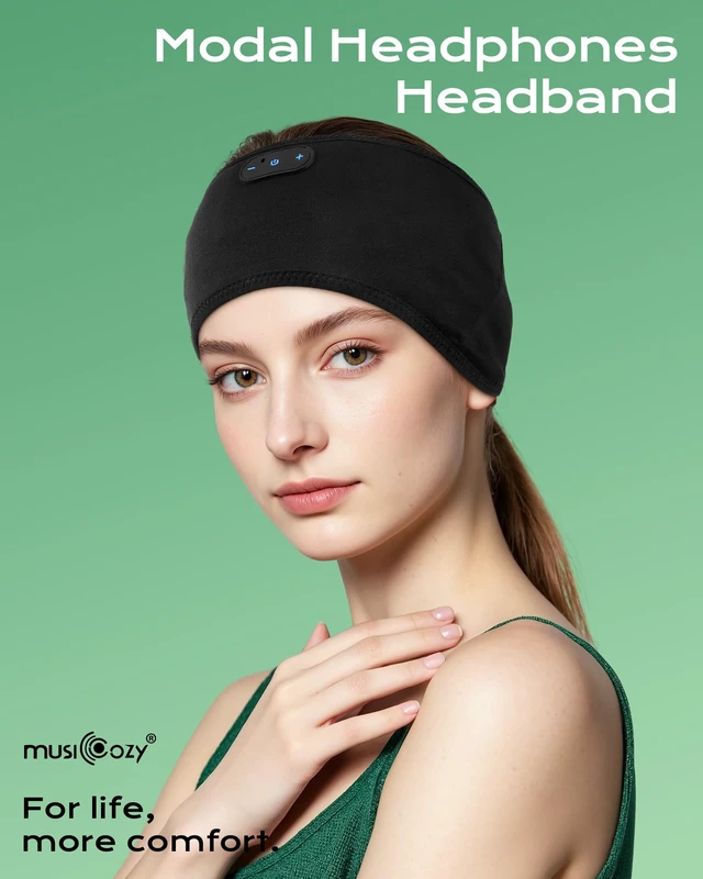 Alt view image 4 of 7 - Modal-Fabric Bluetooth Headband Headphones for Sleep and Sports Wireless Headbands with Breathable Modal-Fabric, Comfortable for Side Sleepers Sleeping, Running, Yoga and Travel