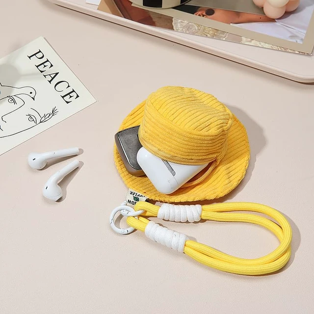 Alt view image 2 of 7 - Protective Earphone Case Cover for AirPods 4, Multifunction Hat Keychain Storage Case for AirPods 1/2/3/4/ Pro/Pro2/Pro 3, Clothes Art Coin Purse Cable Organizer Bag, Pendant Key Chain-Pink
