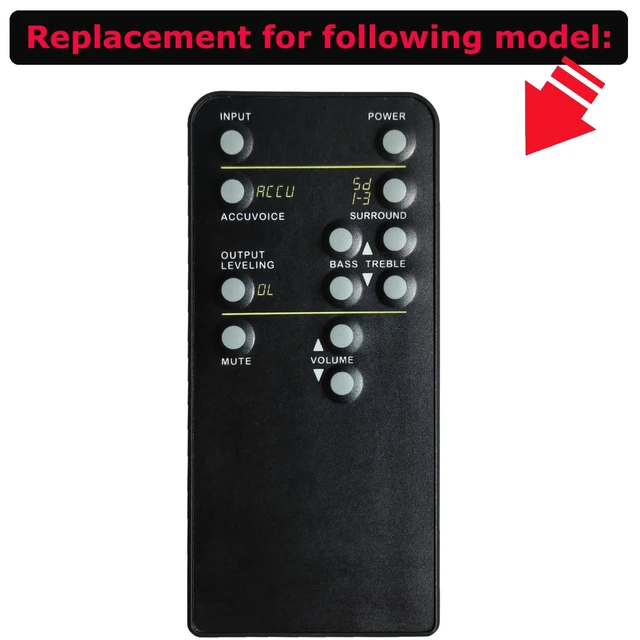 Alt view image 2 of 7 - Replacement Remote Control for ZVOX SOUNDBASE Z-Base 415 425 430 430HSD 525 550 550HSD 575 575HSD TV Speaker (with Mounting Bracket)