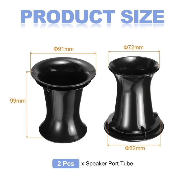Alt view image 2 of 6 - 82mm x 99mm Speaker Port Tube Subwoofer Tube Bass Woofer Box 2pcs