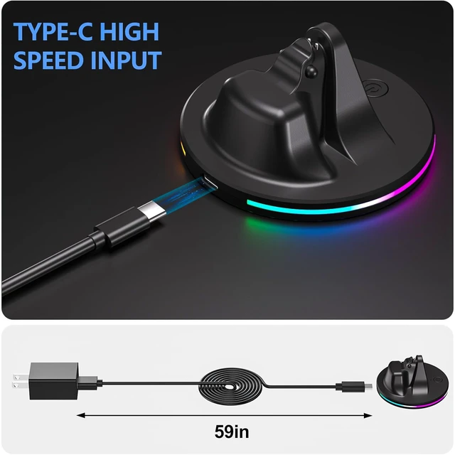 Alt view image 4 of 5 - Charging Stand for Ray-Ban Meta Smart Glasses, Portable Quickly Charging Dock with LED for Wayfarer, Headliner, Skyler,Oakley HSTN Charger for Charger Accessories (Black)