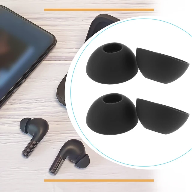 Alt view image 3 of 7 - 6 Pairs Replacement Ear Tips Compatible with Oneplus Buds Pro 2 Silicone Earbuds 3 Sizes(S/M/L) in-Ear Soft Plugs with Filter for Noise Isolation Black