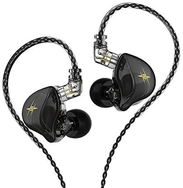 Main image of QKZ ZXT in Ear Monitor Headphones, Wired Earphones Stereo Bass, HiFi Wired Earbuds, Dynamic Dual Driver Gaming Earbuds with Detachable Cable for Musicians, Singer (Black)