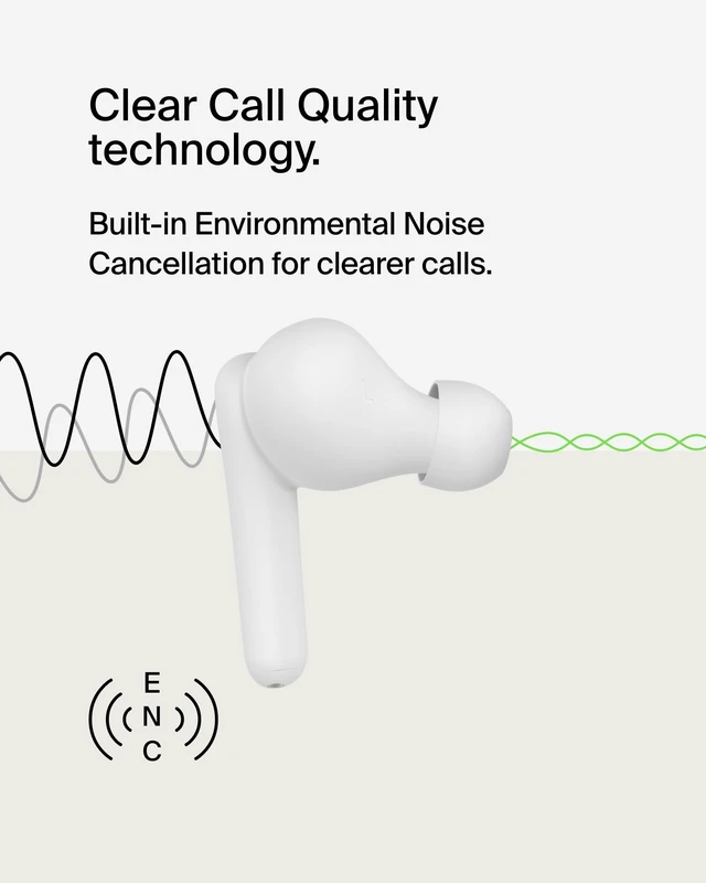 Alt view image 4 of 7 - SoundForm Rhythm ANC True Wireless Earbuds, 28H Battery Life In-ear Bluetooth earbuds, USB-C fast charging, IPX5 water resistant, multipoint, dual mic, gym, commute, travel