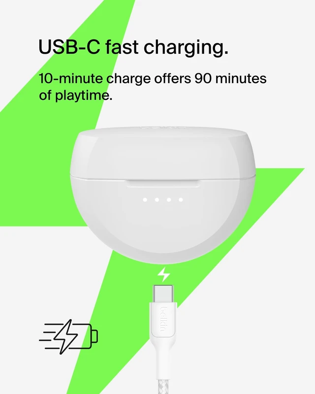 Alt view image 7 of 7 - SoundForm Rhythm ANC True Wireless Earbuds, 28H Battery Life In-ear Bluetooth earbuds, USB-C fast charging, IPX5 water resistant, multipoint, dual mic, gym, commute, travel